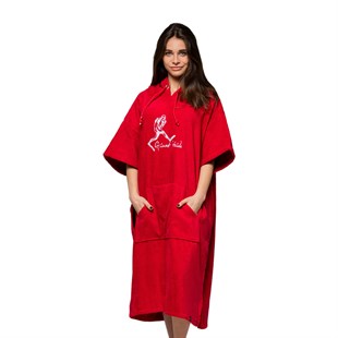 GIANT STRIDE PONCHO RED